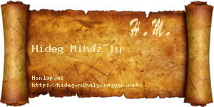 Hideg Mihály névjegykártya